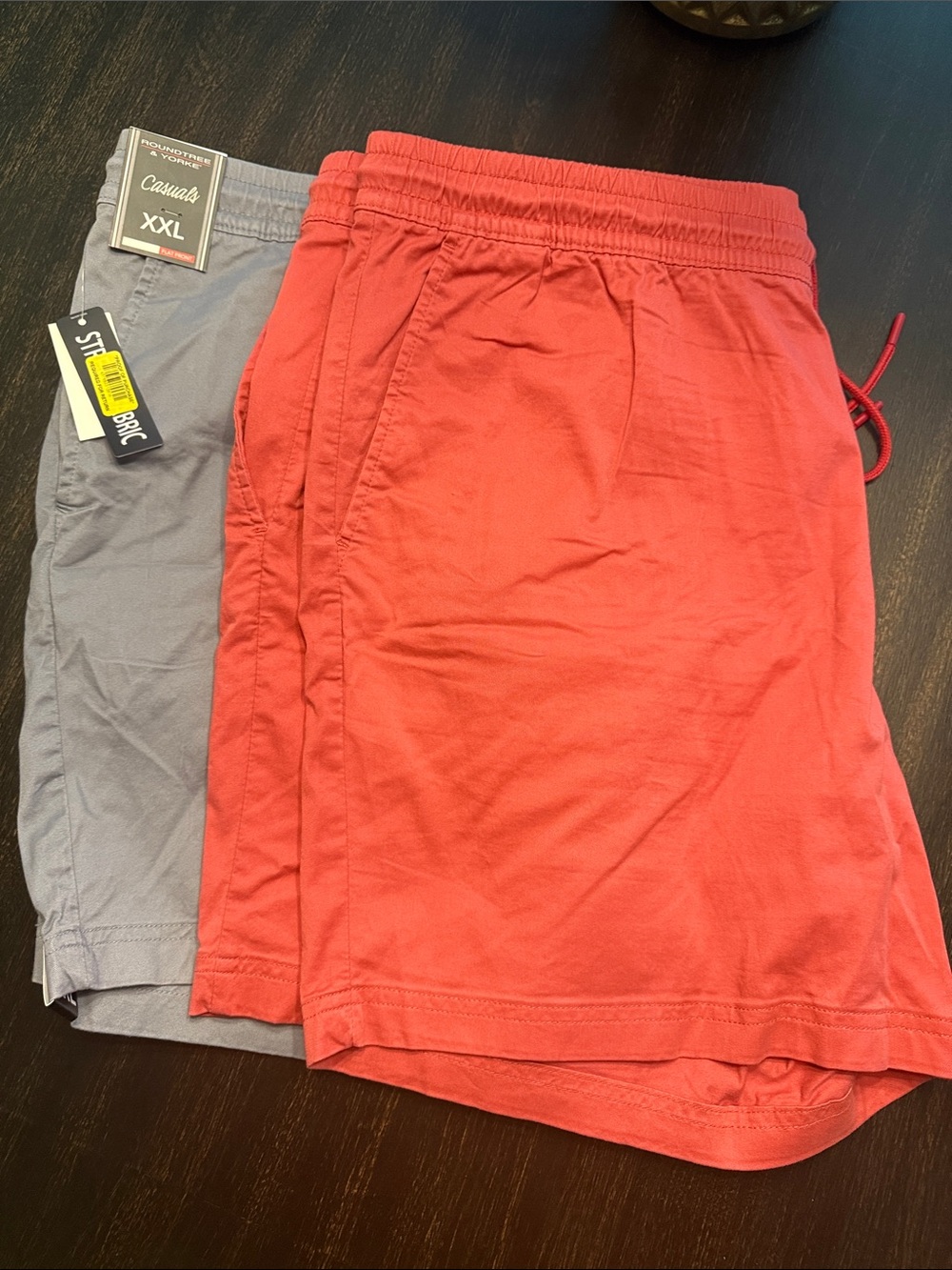 Roundtree & Yorke Casuals Flat Front Shorts - Gray